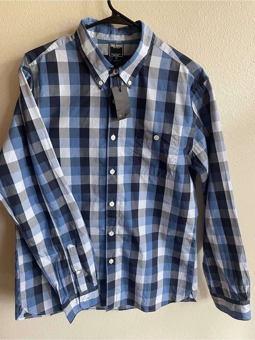 Todd Snyder Men's Blue Multi-Check Button-Down Shirt - Picture 2 of 16